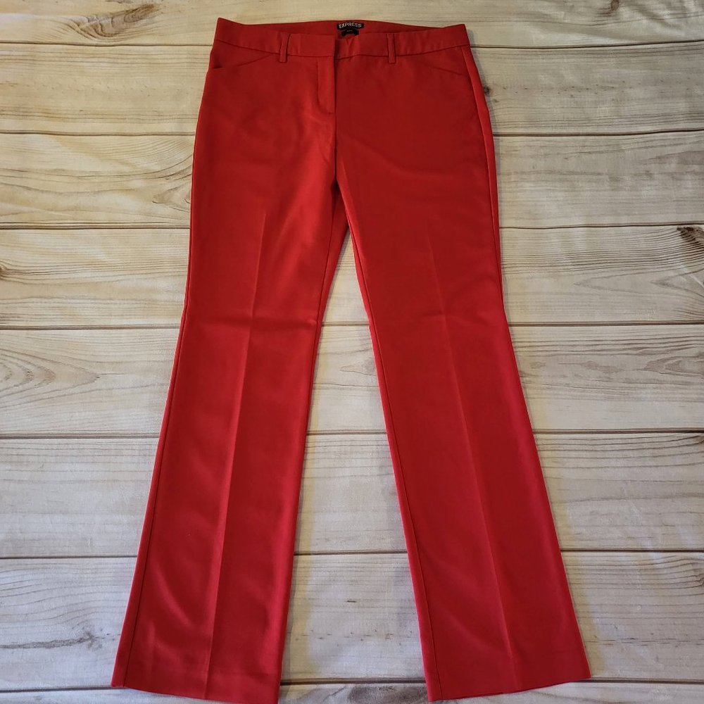 Express Editor Mid Rise Pants Engine Red Sz 10R